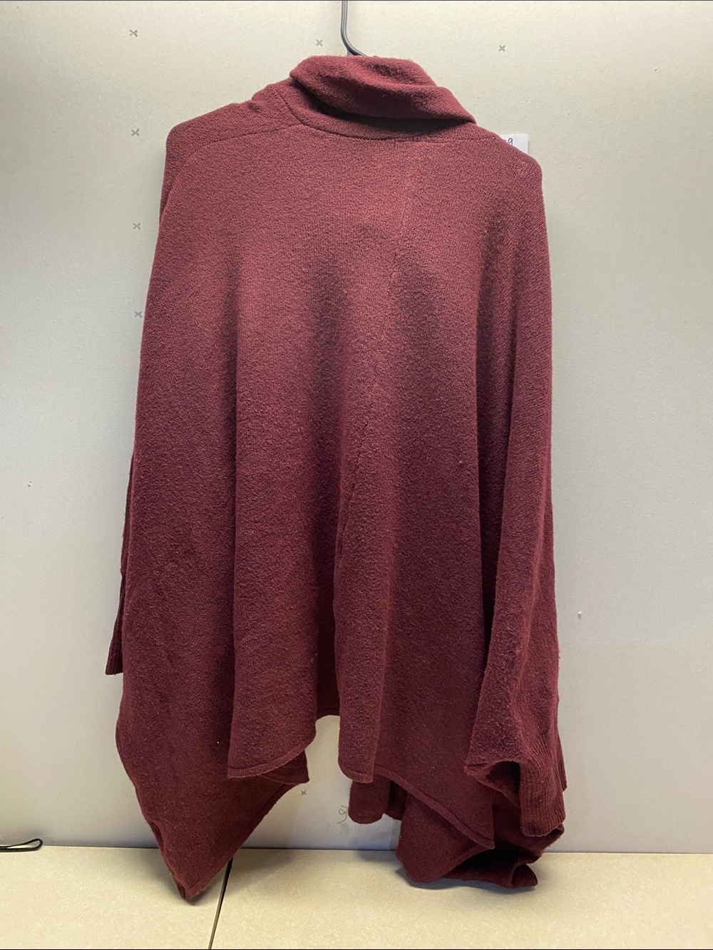 Lane Bryant Hooded Open-Front Poncho Jacket - Maroon - Picture 7 of 10